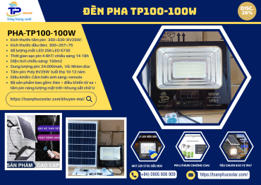 ĐÈN PHA PHỔ THÔNG TP-SOLAR CÔNG SUẤT 100W