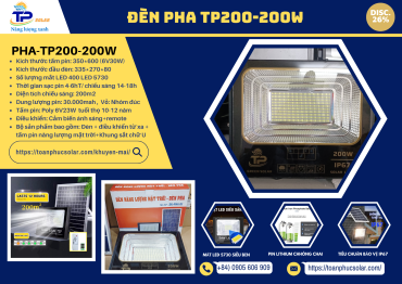 ĐÈN PHA PHỔ THÔNG TP-SOLAR CÔNG SUẤT 200W