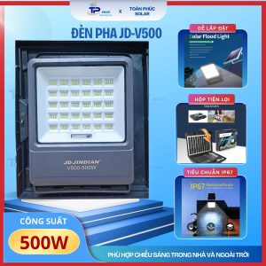 ĐÈN PHA NĂNG LƯỢNG MẶT TRỜI JINDIAN 500W JD-V500