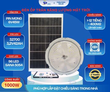 ĐÈN ỐP TRẦN NĂNG LƯỢNG MẶT TRỜI CÔNG SUẤT 1000W